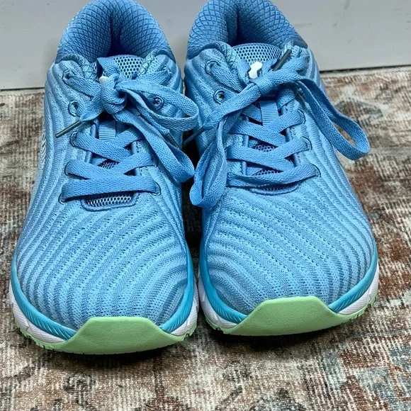 Fitville Running Shoes Women 7M Wide Width FlowCore V2 Sky Blue Knit Heel Arch - Picture 7 of 13